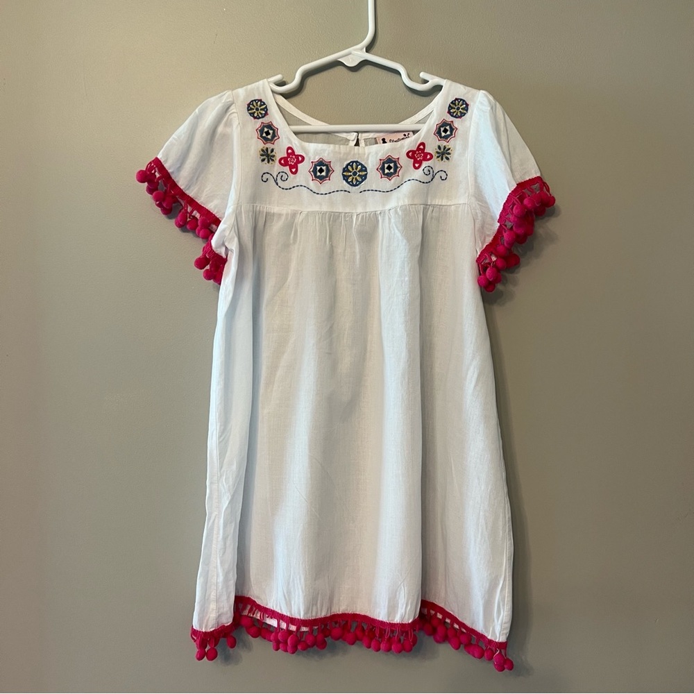 Floatimini Embroidered Pom Pom Beach Coverup, Size 4 Girl
